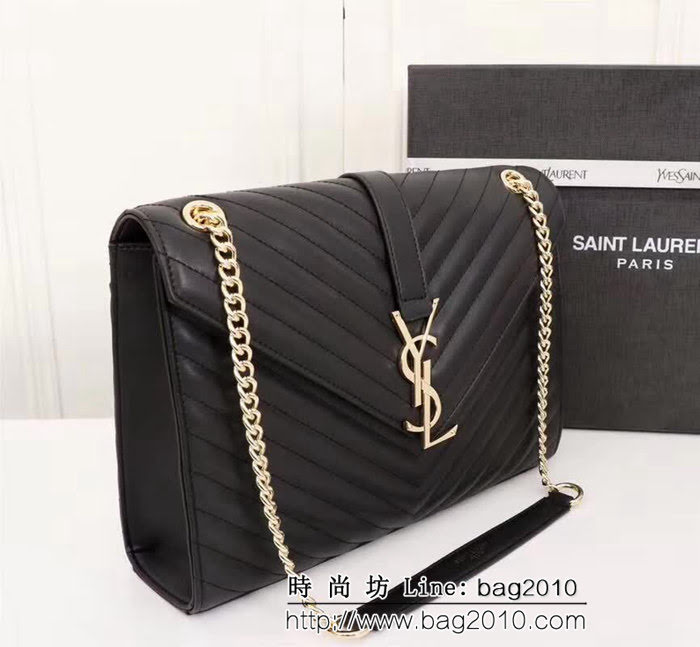 YSL聖羅蘭 經典款 互扣式金屬YSL標誌 原版南非皮肩背包 26588 YAS1331
